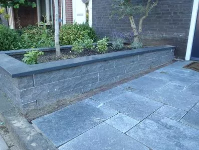 Stones4u Xiam blue stapelblok 2 lange zijden breukruw en 1 lange zijde gezoet hardsteen (758858)